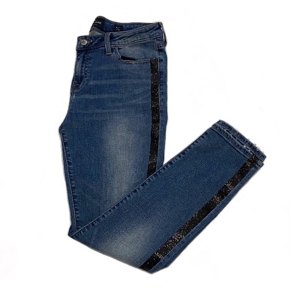 Lucky Brand Denim - Lucky Brand Lolita Skinny Glitter Stripe Jeans 8